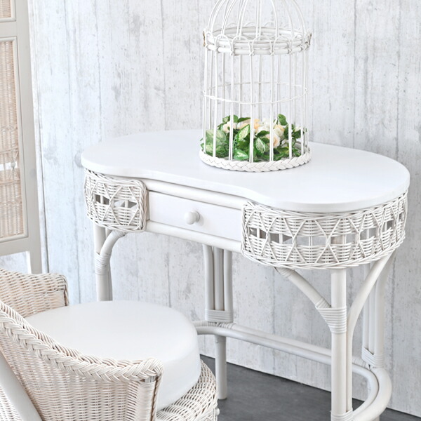 楽天市場】デスク ドレッサー 引き出し コンパクト ラタン 木製