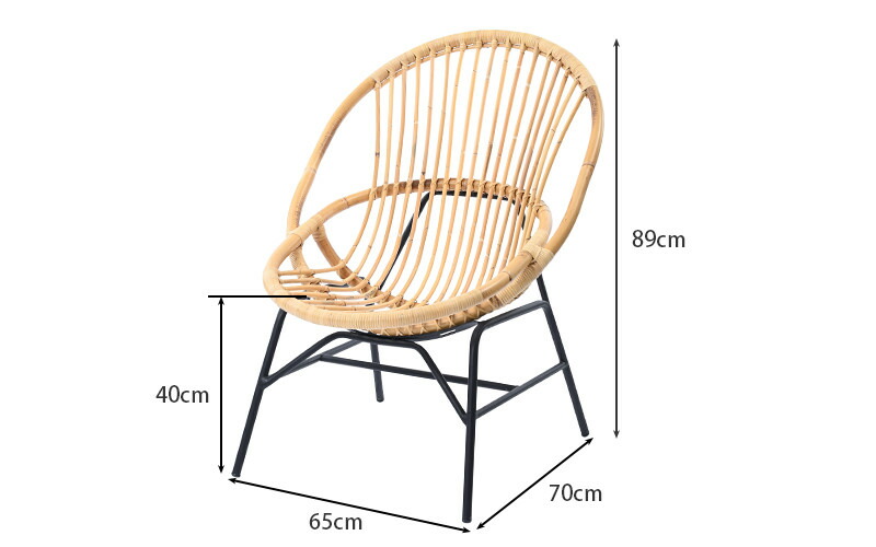 楽天市場】ラタンチェア クッション付き パーソナルチェア 椅子