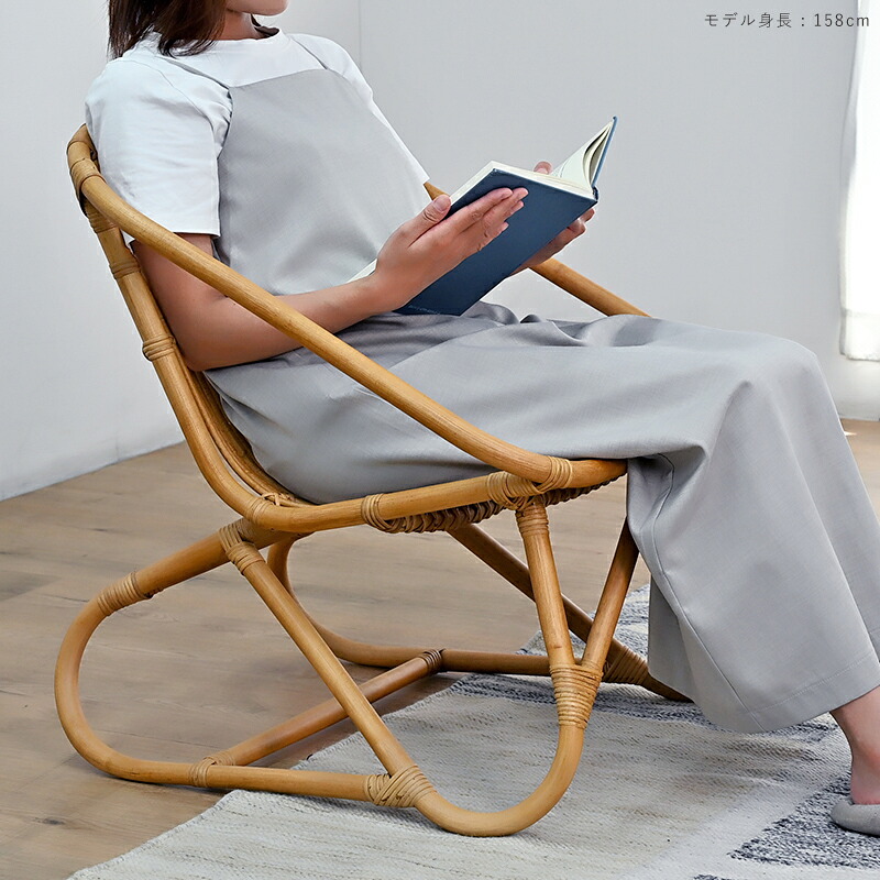 楽天市場】ラタンチェア Lサイズ 皮付きラタン アジアン パーソナル