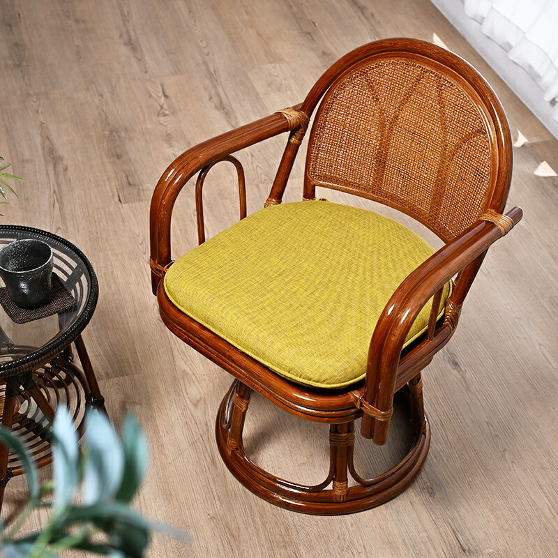 楽天市場】籐回転座椅子 籐 回転椅子 イス ラタンチェア 和 高座椅子