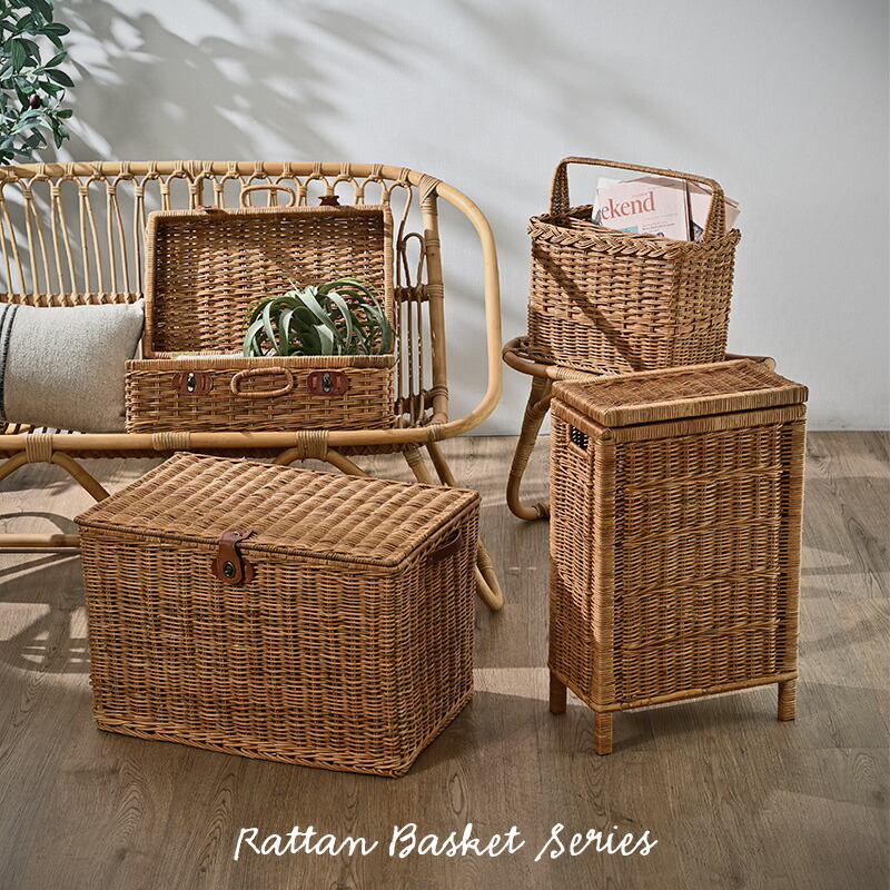 宝箱 ラタン 収納箱 アンティーク 昭和レトロ ボックス 茶色 籐 宝箱