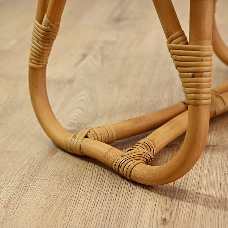 楽天市場】皮付きラタンスツール ラタンチェア オットマン アジアン 籐