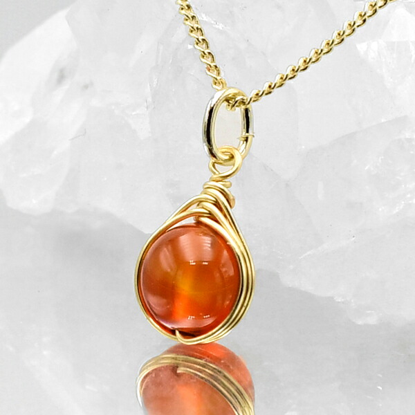 楽天市場】ネックレス カーネリアン 天然石 1粒 シンプル ゴールド