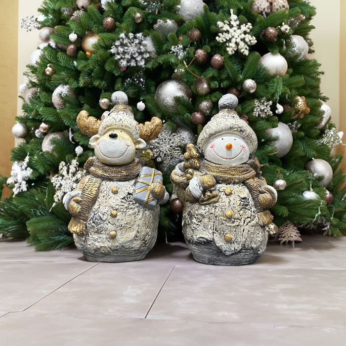 楽天市場】クリスマス ガーデン オブジェ トナカイ スノーマン 陶器 高