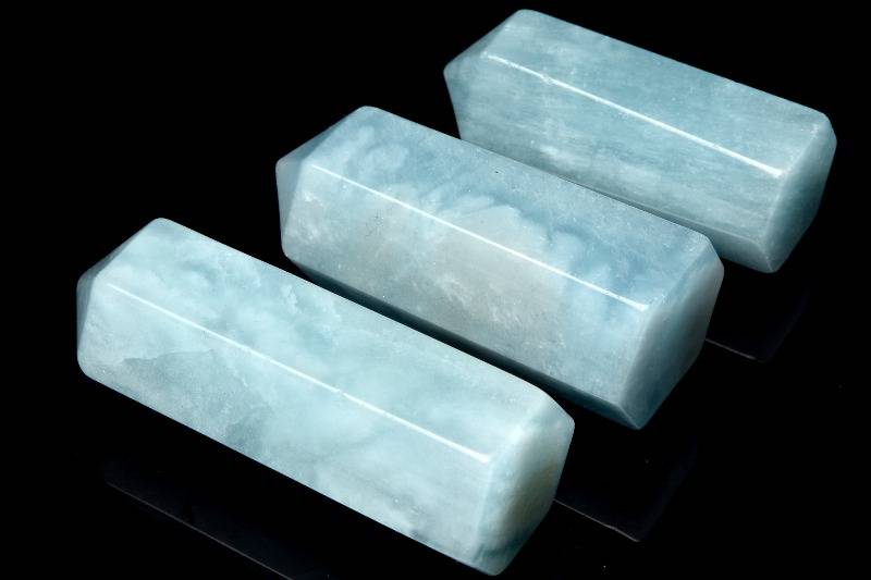 楽天市場】アクアマリン 39-49X18-20mm 六角柱ポイント 天然石