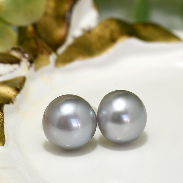 楽天市場】13mm 特大 グレー ボタン 淡水真珠 ピアス/イヤリング 存在