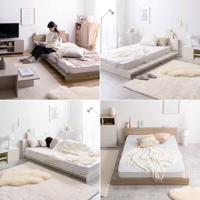 楽天市場】セミダブル すのこベッドフレーム 単品 140cm幅 ホワイト