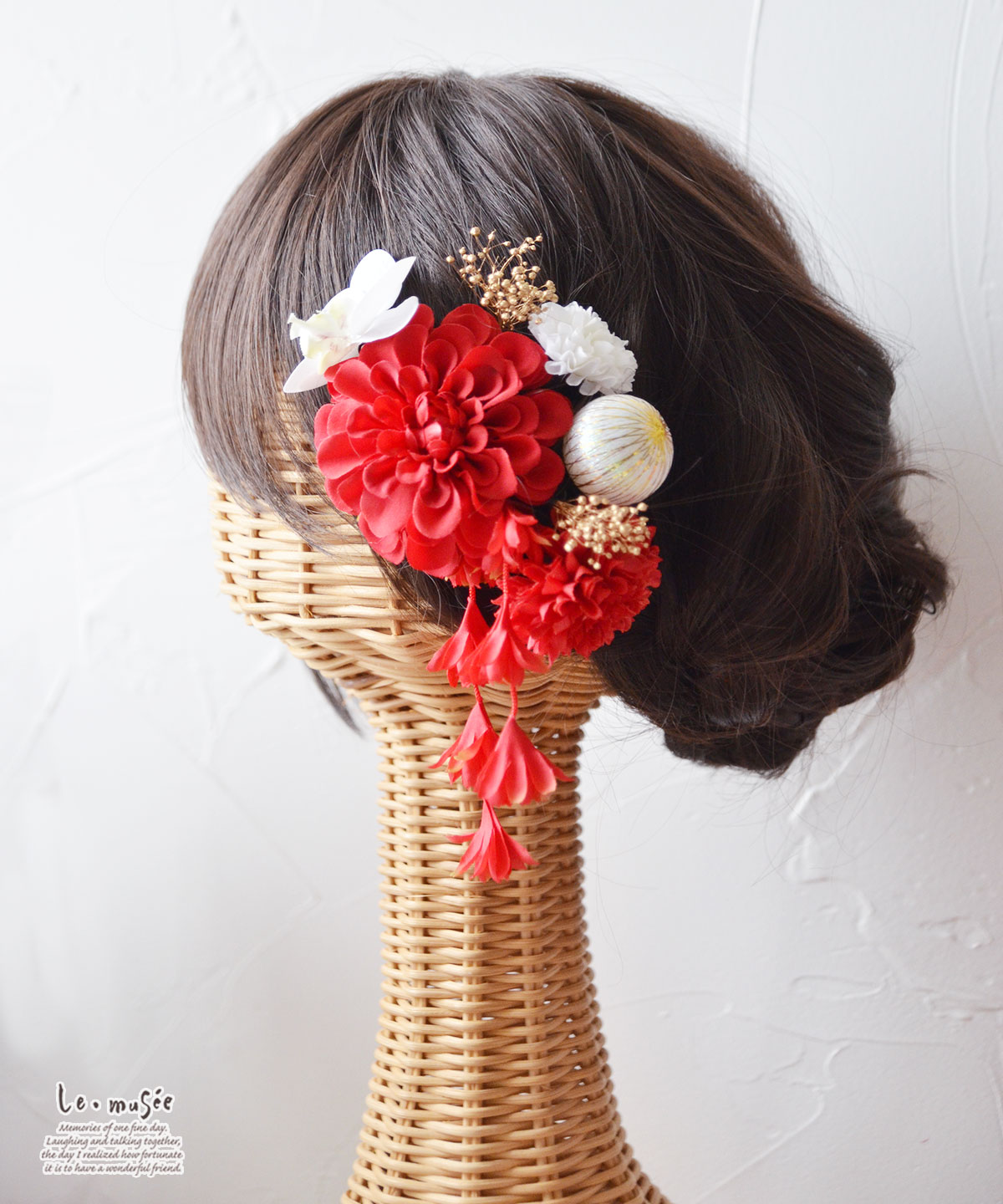 楽天市場】七五三 髪飾り 紅白の和装かみかざり | 753 花 ヘッドドレス