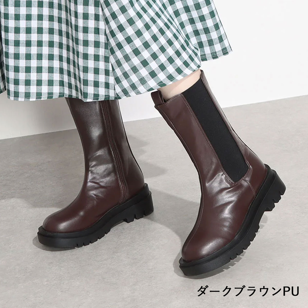 楽天市場】ブーツ レディース 厚底 5cmヒール ミドルブーツ メンズ