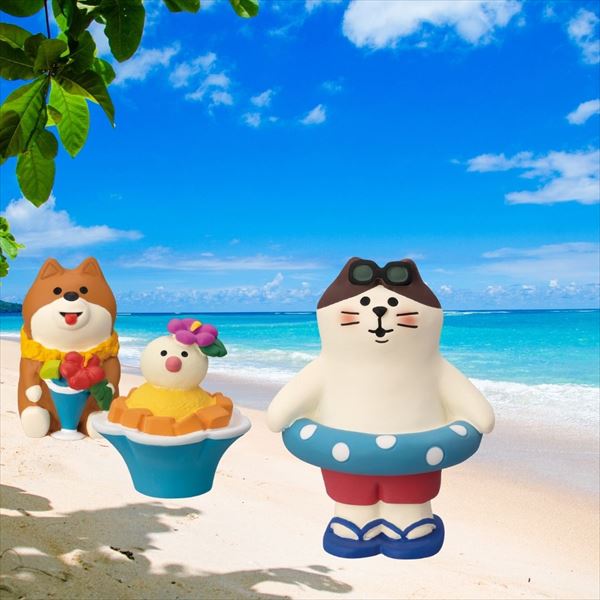 コンコンブル 夏 浜辺 フラダンス三毛猫 コンコンブル夏浜辺フラダンス