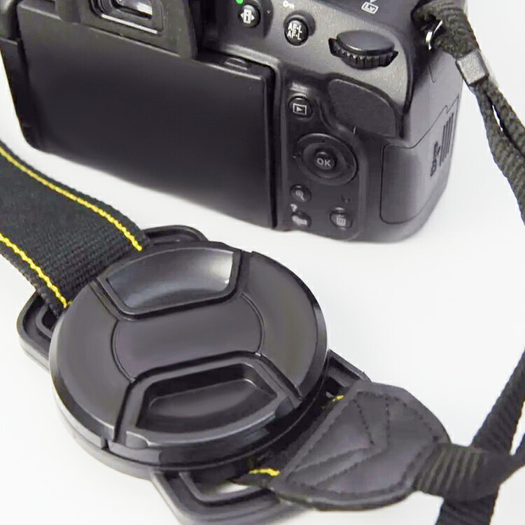 楽天市場】カメラレンズキャップホルダー 切込入ベルト通し ストラップ