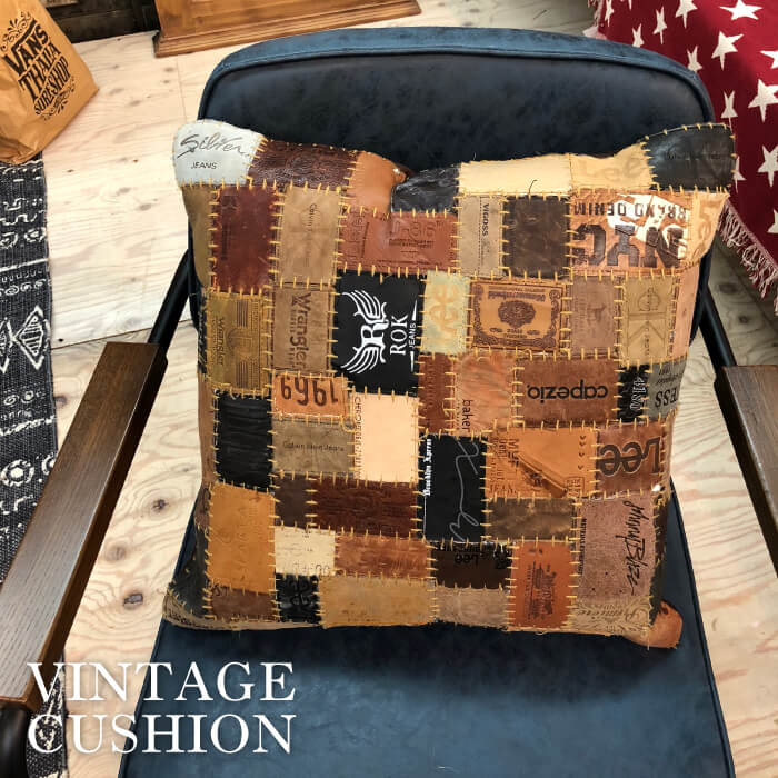 フランス製レザビヌフ LES HABITS NEUFS パッチワーク クッション