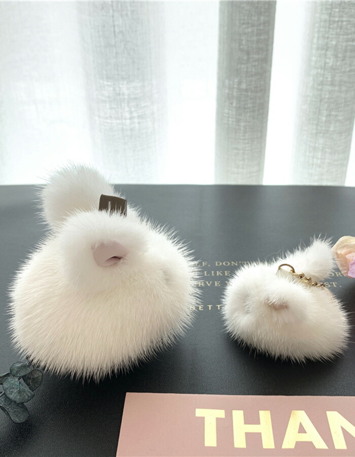 楽天市場】ミンクファー ミニ うさぎ キーホルダー 6cm 兎 ラビット