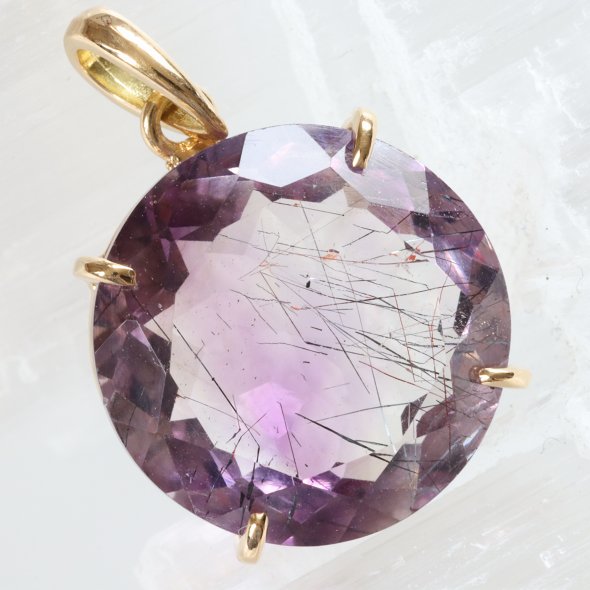 楽天市場】ゲーサイトインアメジスト K18 ペンダントトップ（ラウンド