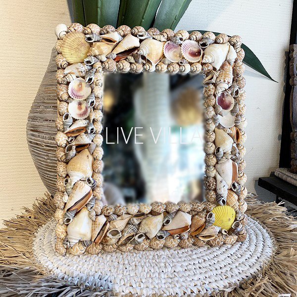 楽天市場】ミラー 鏡 壁掛け ウォールミラー シェル 貝 インテリア