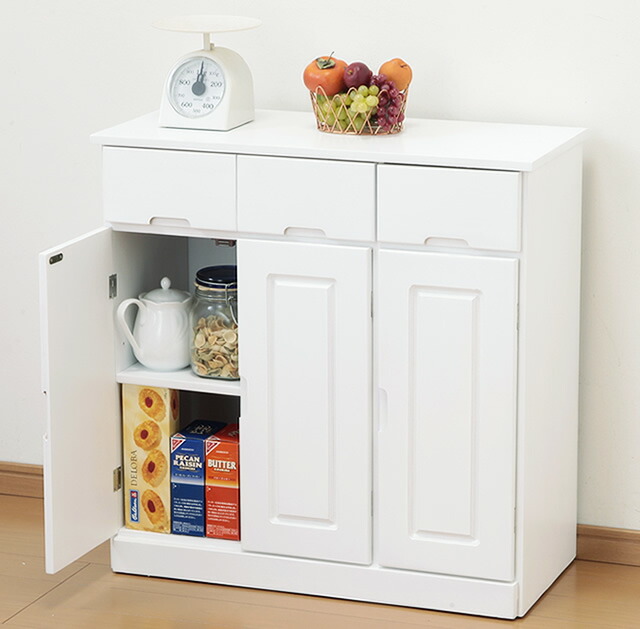 楽天市場】キッチンカウンター キッチンワゴン 4枚扉 キッチンラック