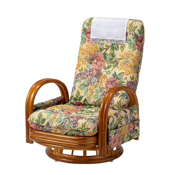 楽天市場】座椅子 高座椅子 リクライニングチェア ラタンチェア 回転座