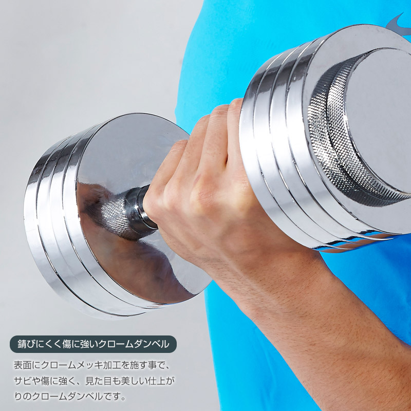 楽天市場】【訳有り】【送料無料】クロームダンベル 2個セット/鉄人