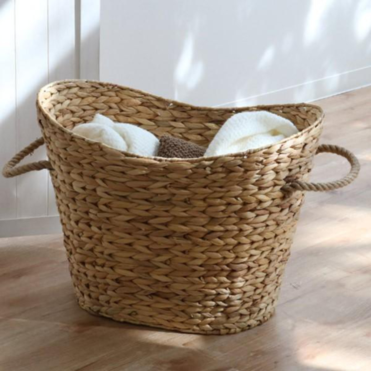 楽天市場】収納 バスケット ウォーターヒヤシンス 楕円形 大 持ち
