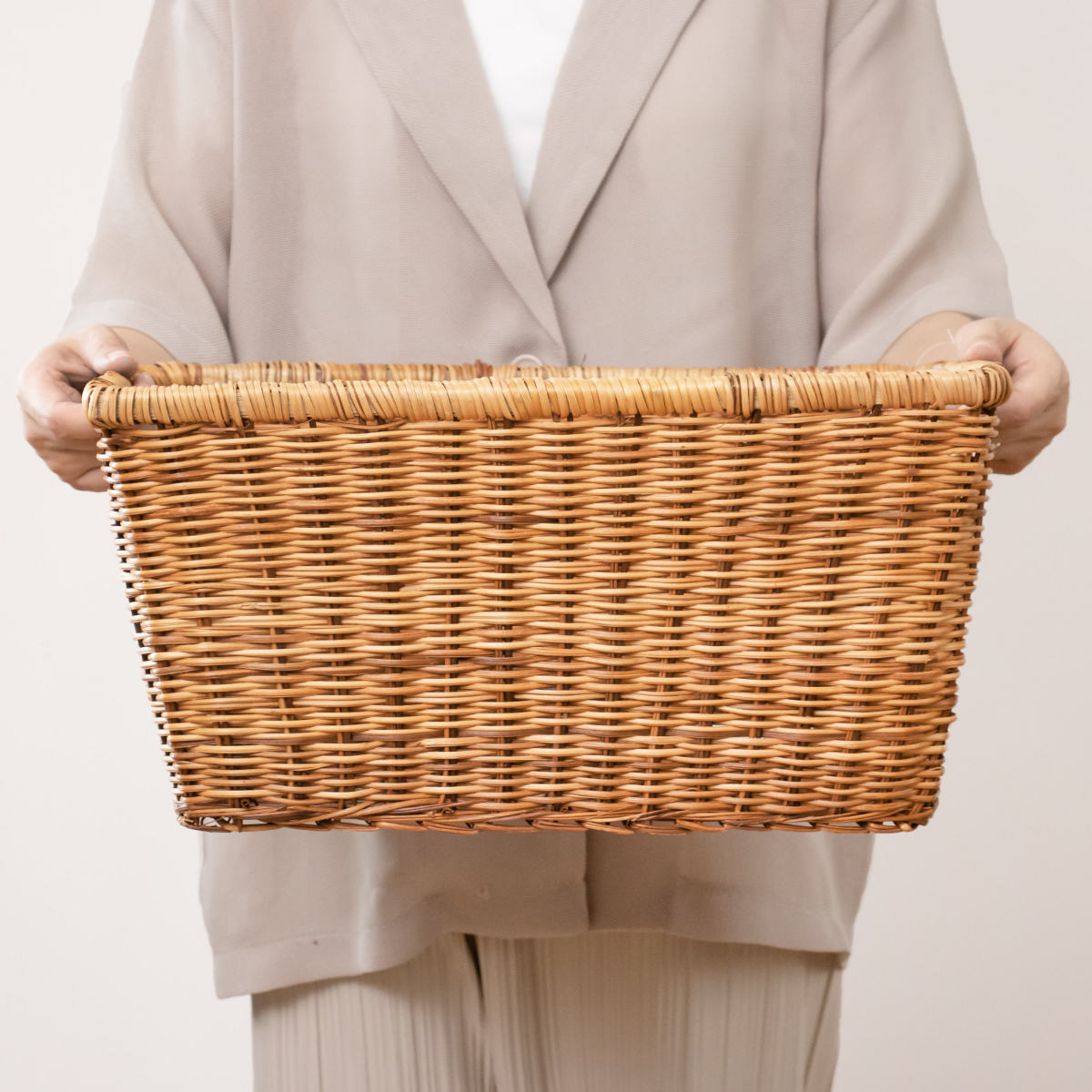 楽天市場】かご バスケット 収納 約 幅42×奥行33.5×高さ21.5cm 2個