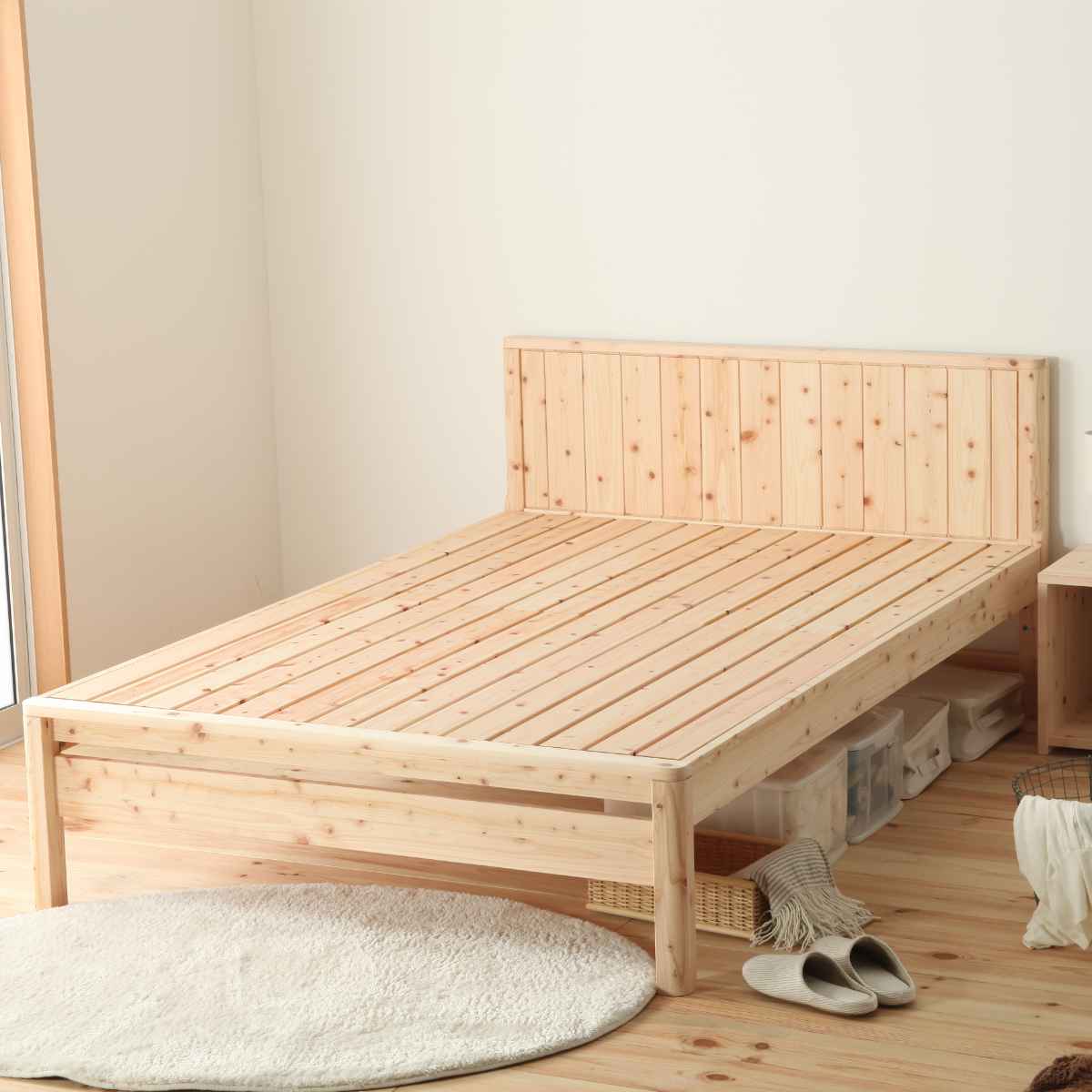 楽天市場】すのこベッド ダブル 国産ひのき 簡単組立 天然木 日本製