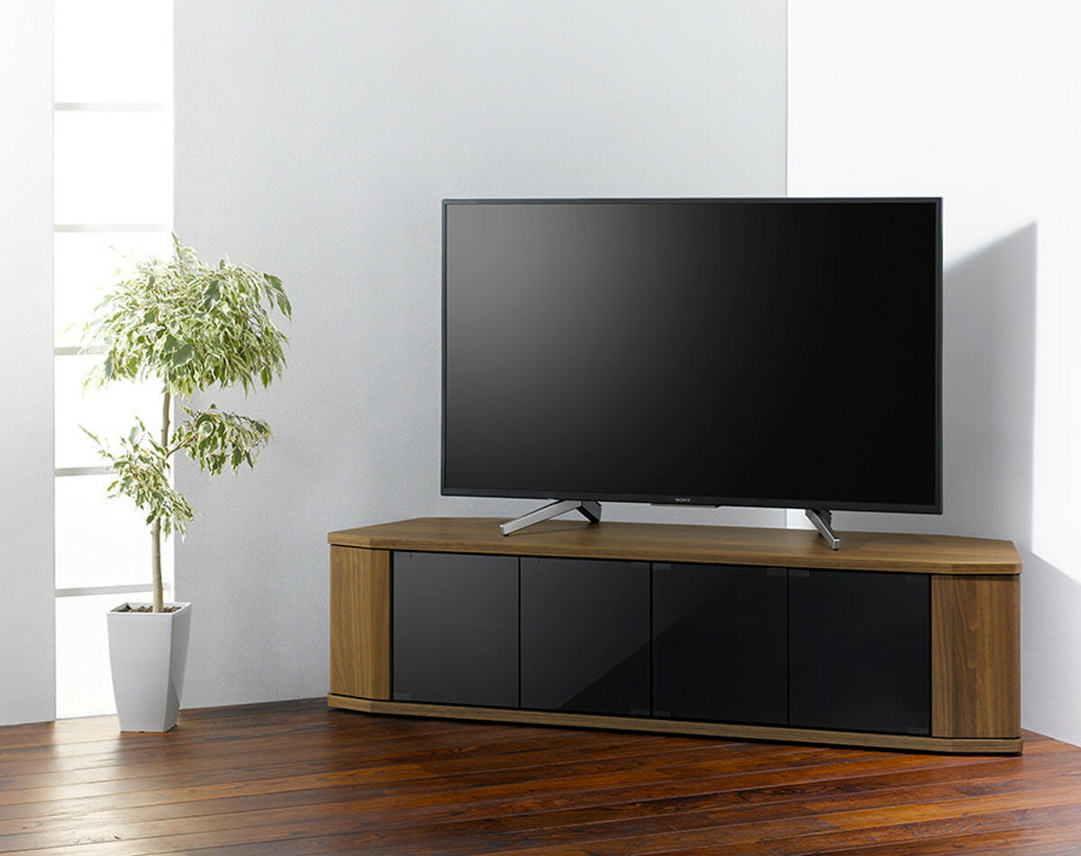 楽天市場】テレビ台 コーナー型 ワイド 木目調 スモークガラス 約幅