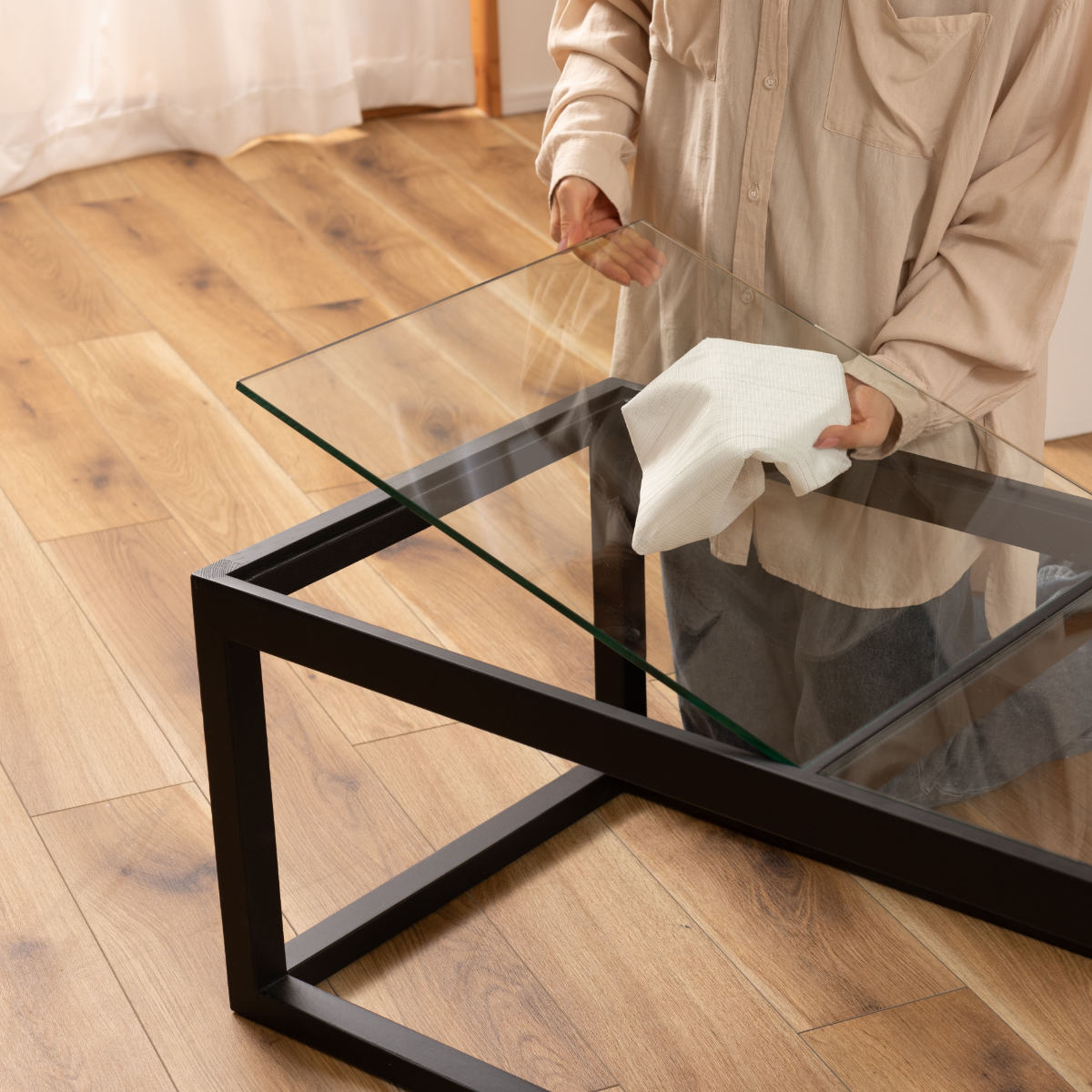 楽天市場】センターテーブル 幅110cm ガラステーブル ガラス天板 木製