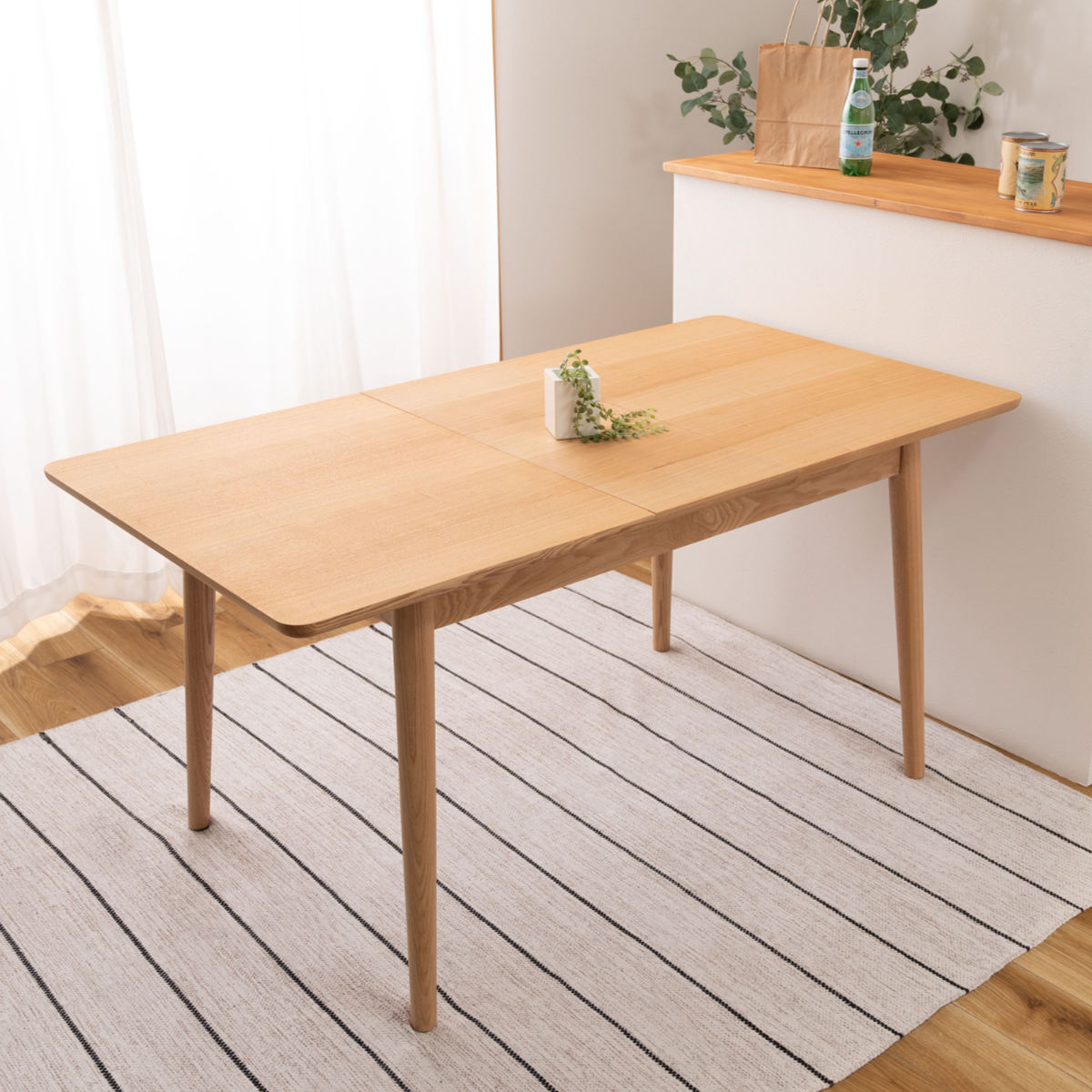 楽天市場】ダイニングテーブル 幅120〜150cm 伸長式 アッシュ材 （ 2人