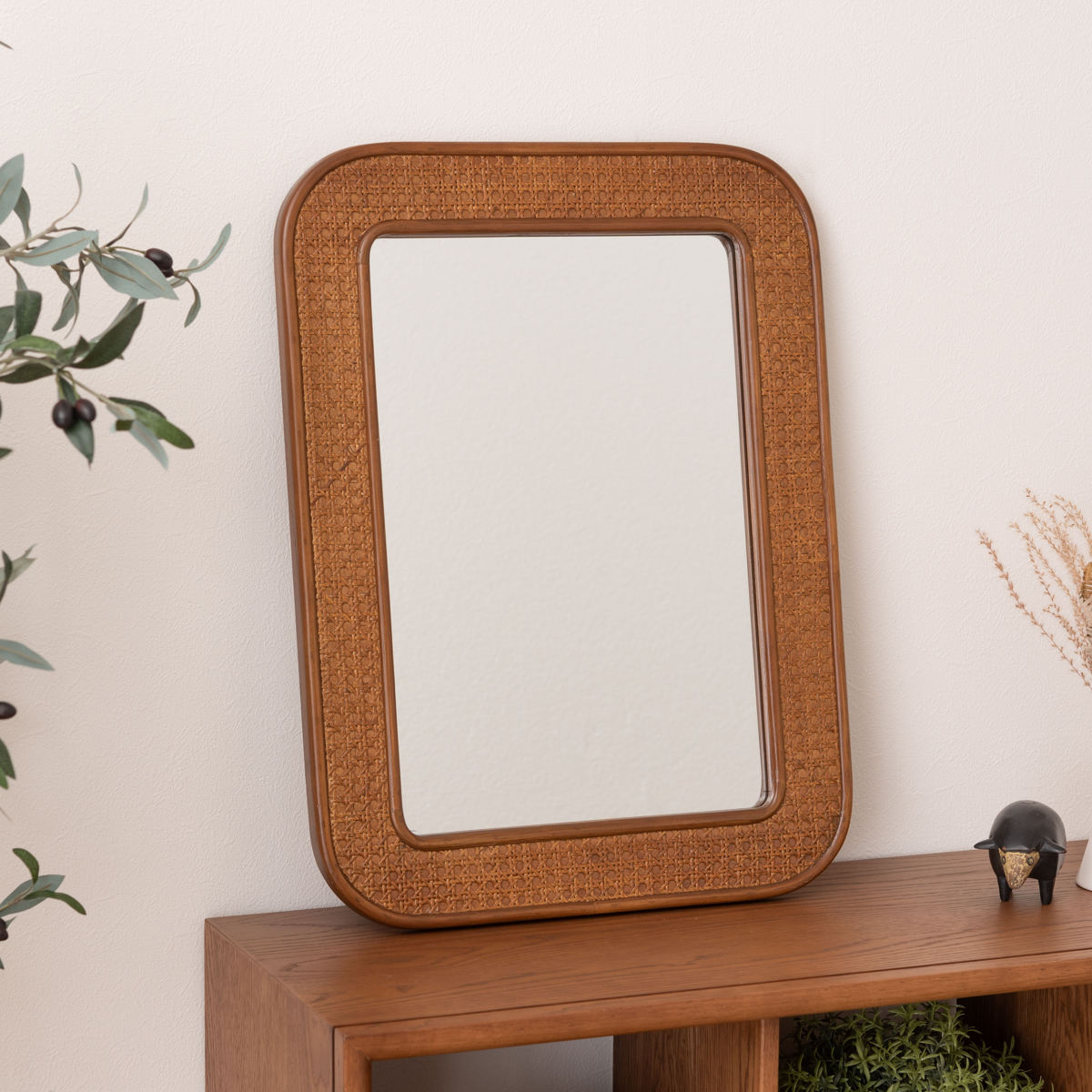 楽天市場】ウォールミラー ラタン 幅45×高さ60cm カゴメ編み （ 籐