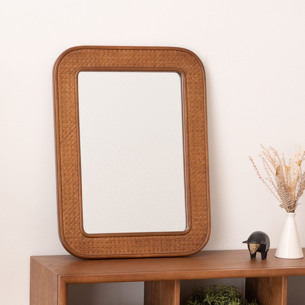 楽天市場】ウォールミラー ラタン 幅45×高さ60cm カゴメ編み （ 籐