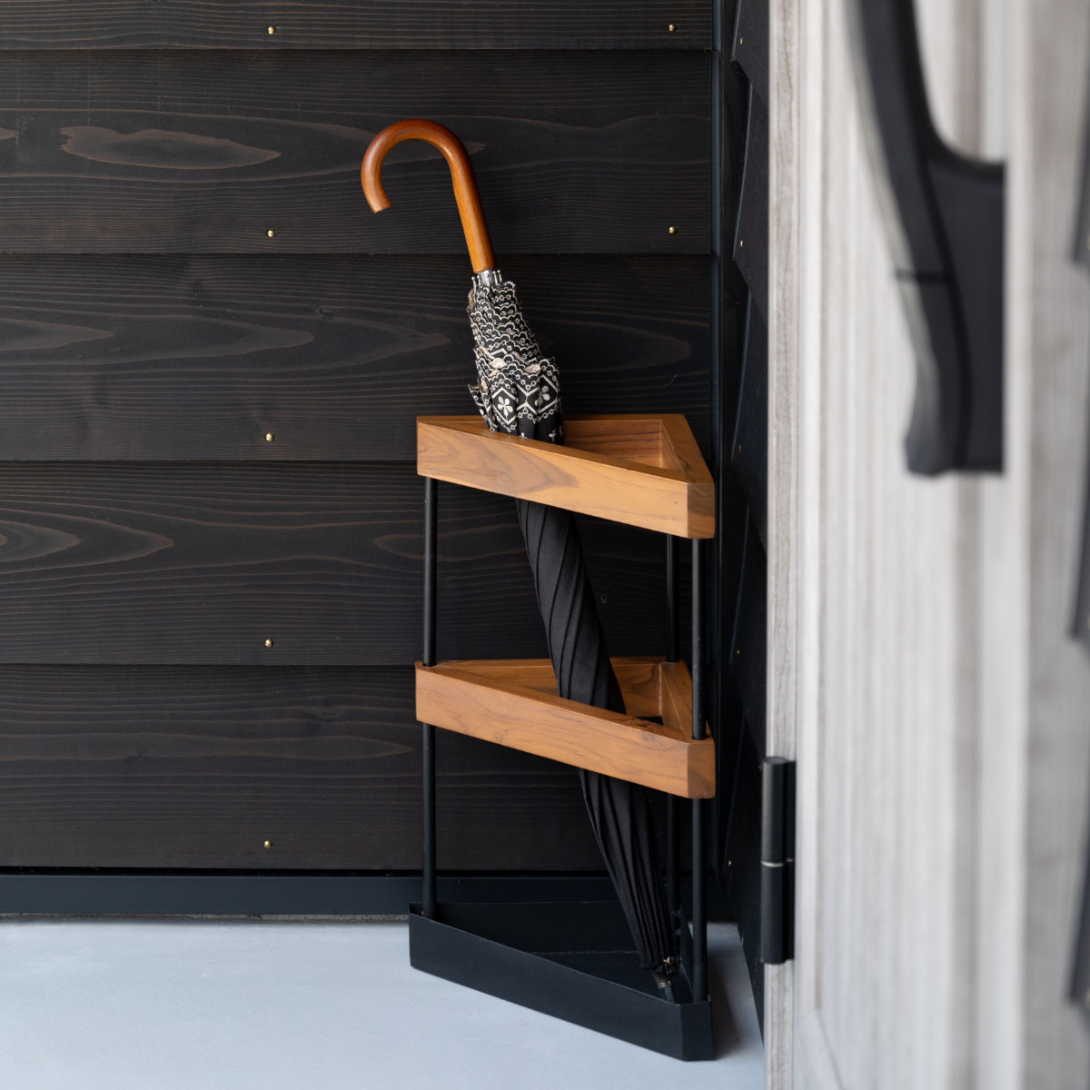 楽天市場】傘立て 三角 木製 スチール （ 傘たて スリム 玄関収納 省