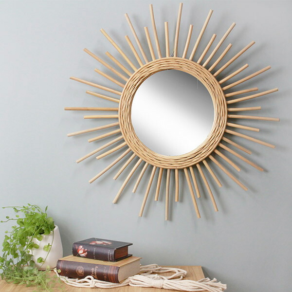 楽天市場】ミラー 幅60cm ラタン 籐 かがみ 鏡 ウォールミラー 壁掛け