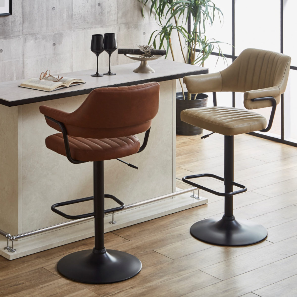 楽天市場】カウンターチェア バーチェア 昇降式 座面高57〜79cm イザヤ