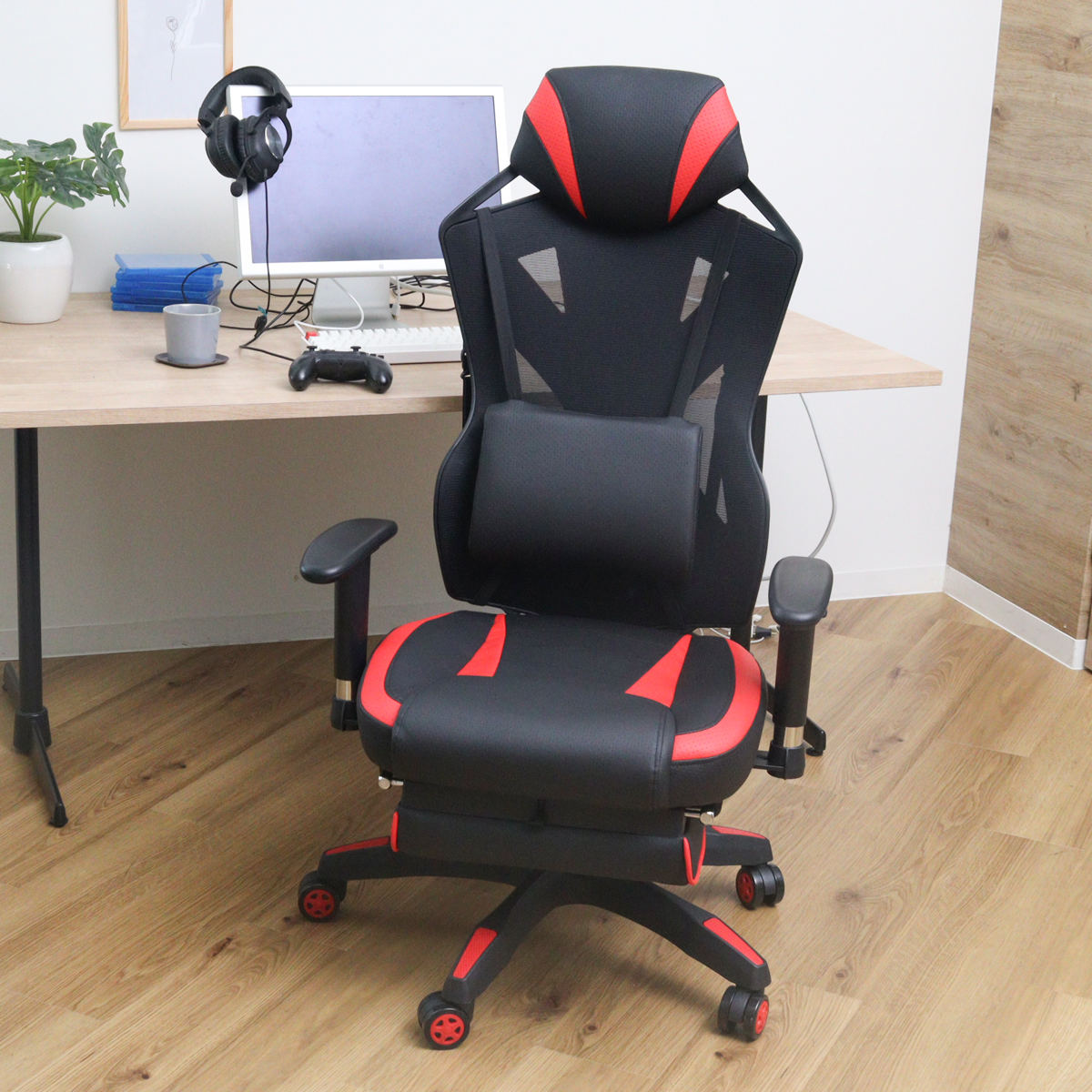 楽天市場】ゲーミングチェア 座面高42～49cm フットレスト 高さ調整