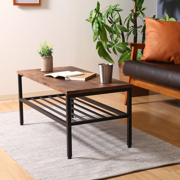 楽天市場】センターテーブル 幅80cm 木目調 収納付 （ 長方形 天板下