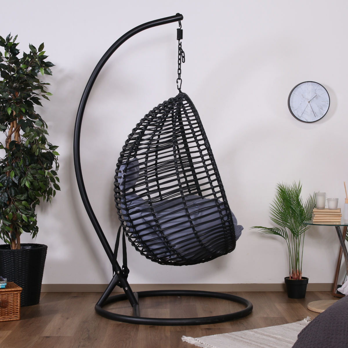 楽天市場】ハンギングチェア たまご型 クッション付 （ ガーデン