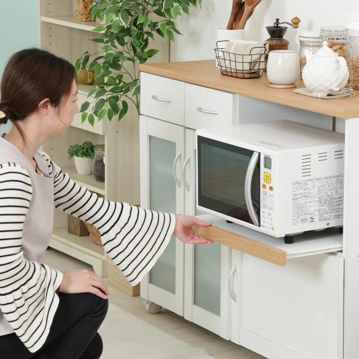 楽天市場】キッチンカウンター 幅120cm フレンチカントリー調 スライド