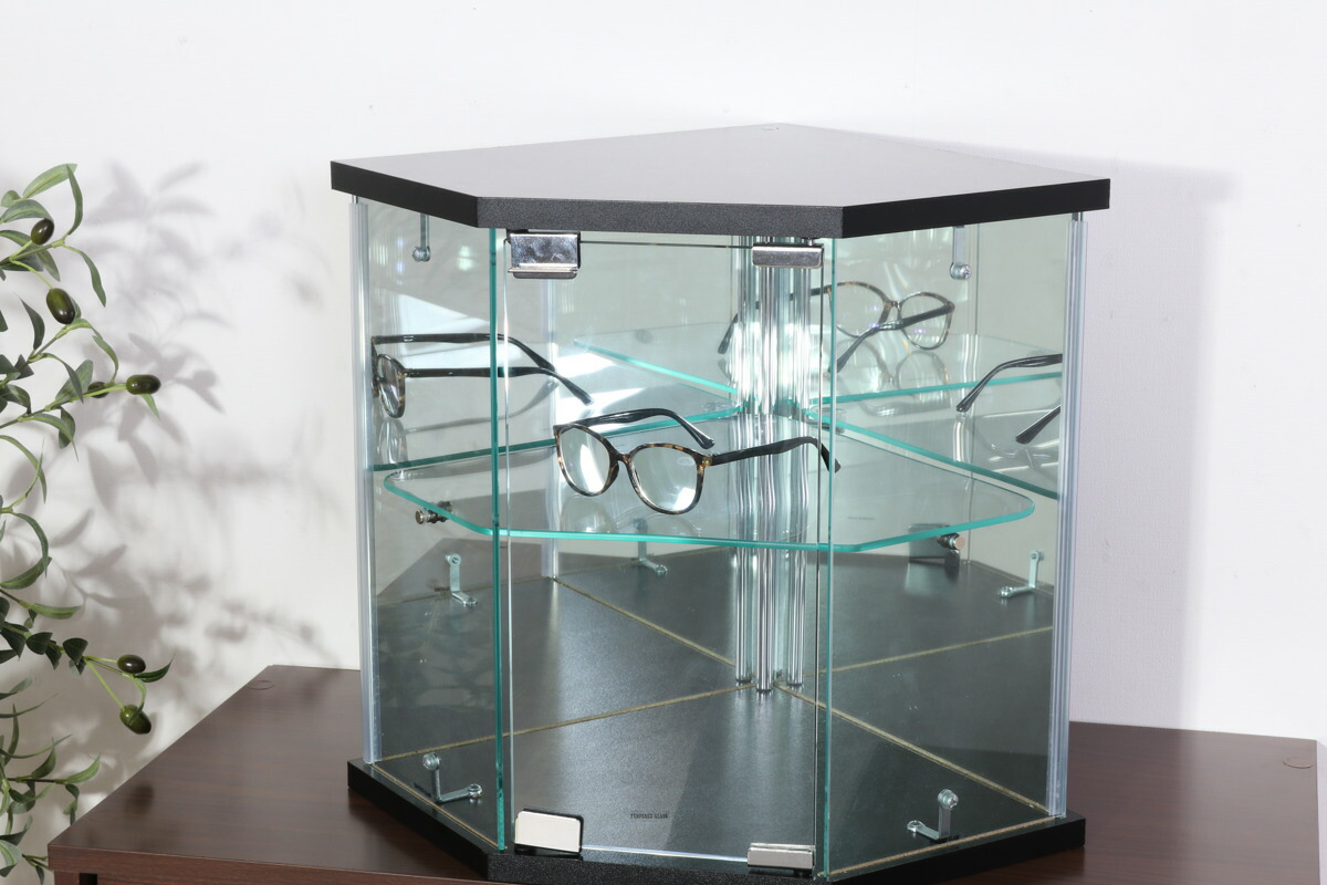 楽天市場】コレクションケース ガラス コーナー型 五角形 背面ミラー