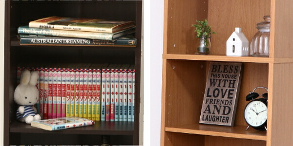 楽天市場】書棚 幅45cm 6段 大容量 可動棚4枚 多目的ラック （ 本棚