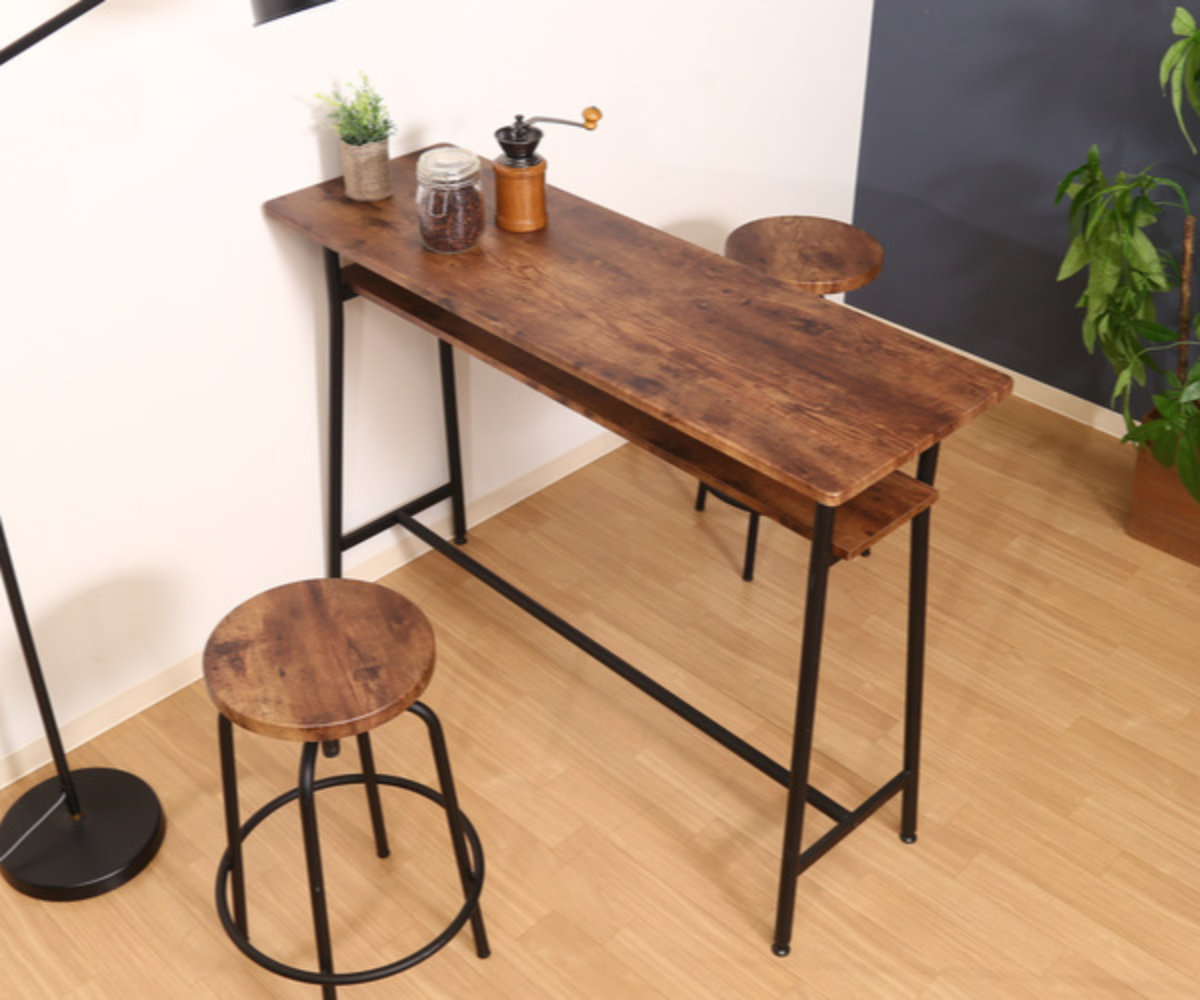 楽天市場】カウンターテーブル 幅120cm キッチンテーブル スチール脚