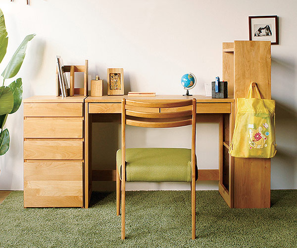 楽天市場】学習机 引出し付 ワークデスク 天然木 アルダー材 オイル