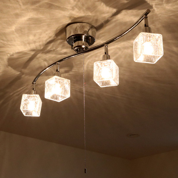 楽天市場】照明 シーリングライト 4灯 LED対応 クラックキューブ Clear