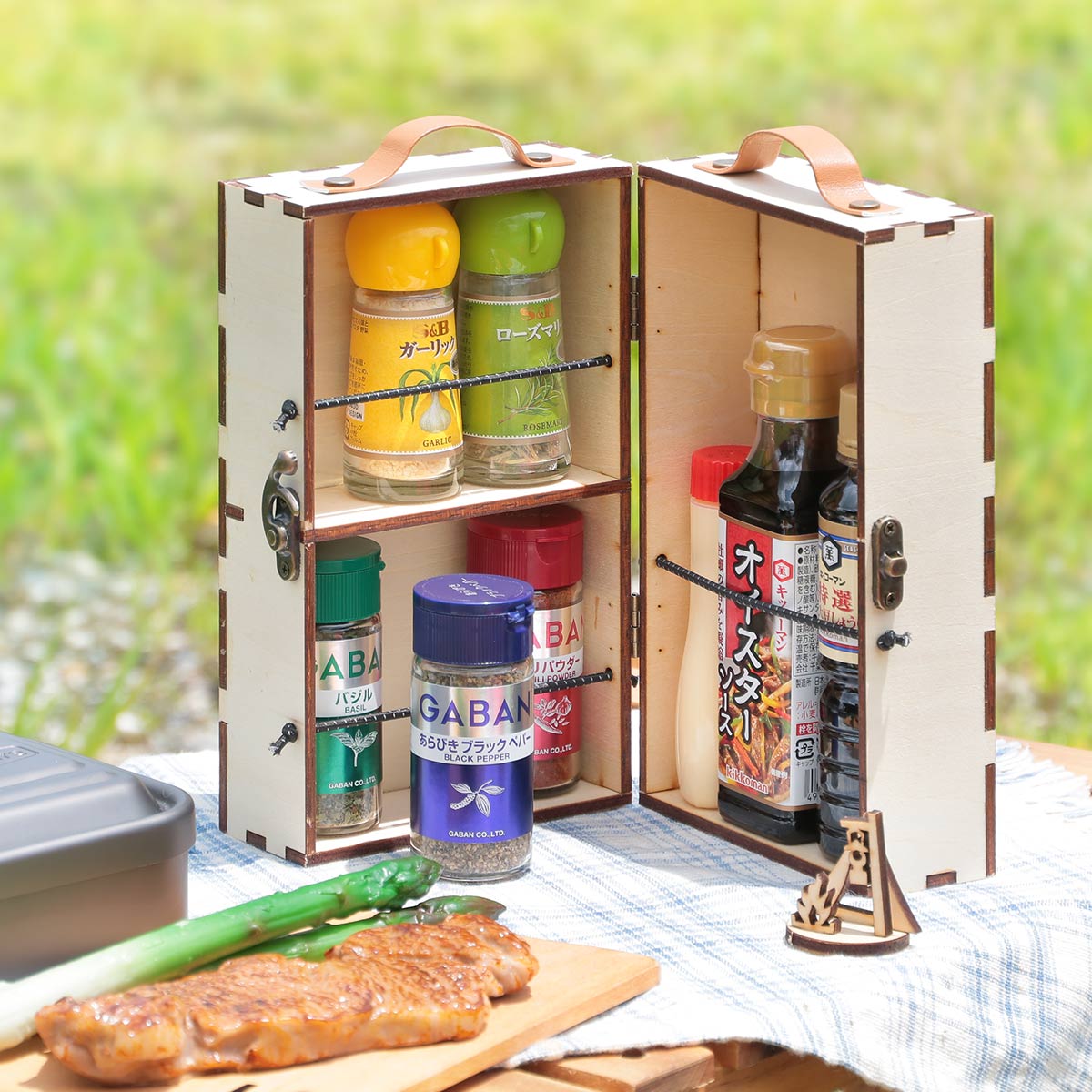 楽天市場】アウトドア ミニスパイスボックス キット （ スパイスラック
