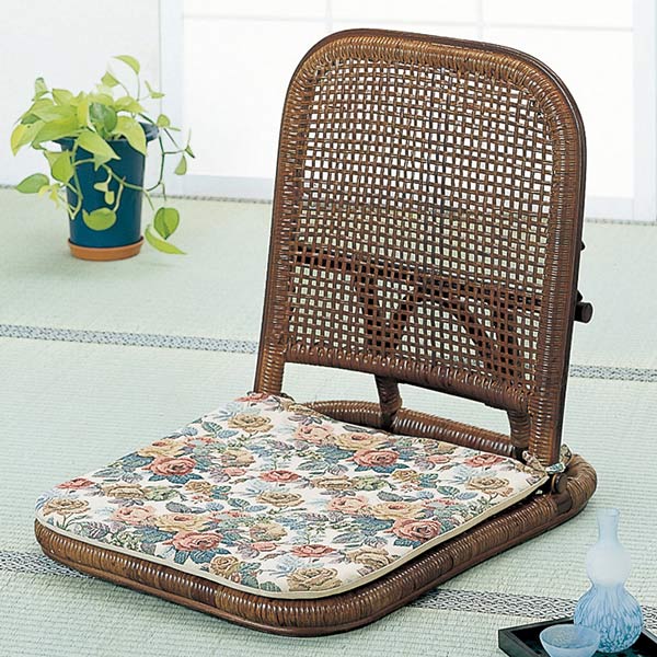 楽天市場】折りたたみ座椅子 ラタン クッション付 籐家具 幅48cm