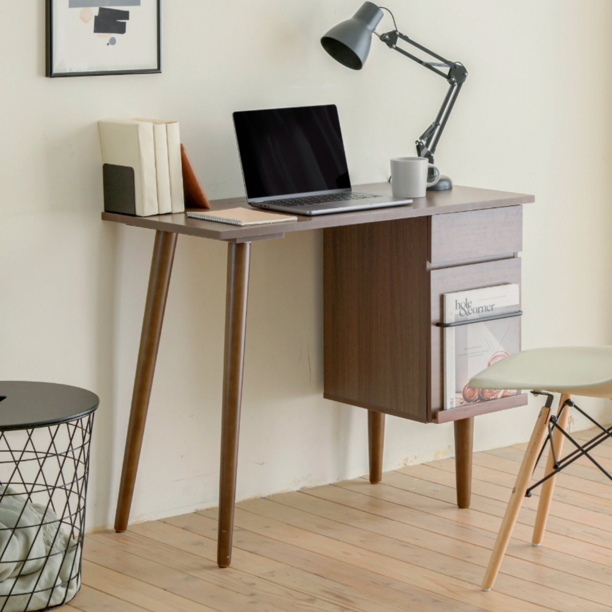 楽天市場】ワークデスク 引き出し付き 木製 幅94cm ディスプレイラック