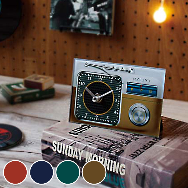 楽天市場】置き時計 アナログ レトロ ラジオ 時計 （ クロック 置時計