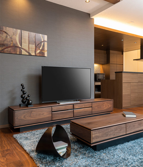 楽天市場】テレビ台 ローボード ウォールナット材 シンプルデザイン