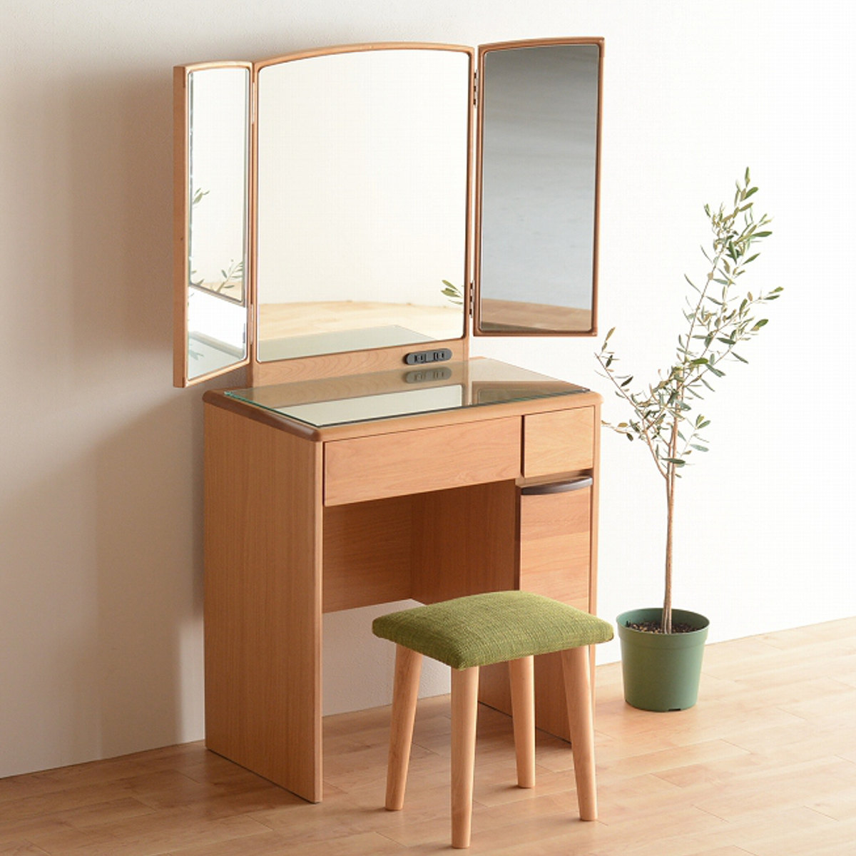 楽天市場】ドレッサー 幅65cm 鏡台 三面鏡 折りたたみ ルシアン