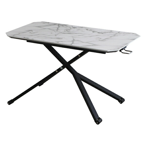 楽天市場】テーブル 高さ調整 幅110cm マーブル 大理石風 昇降式