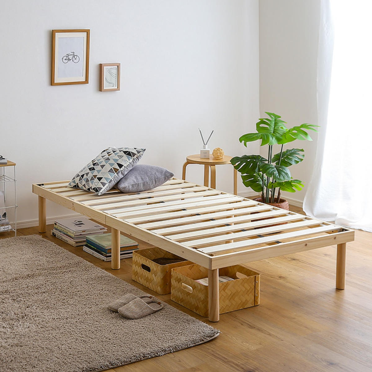 楽天市場】すのこベッド シングル 北欧パイン 天然木 耐荷重200kg